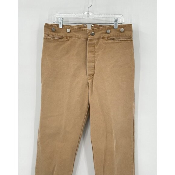 vintage WAH MAKER frontier pants trousers canvas western back buckle khaki 34 - Picture 2 of 10